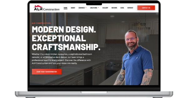 ALR Construction website screenshot