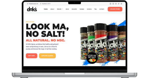 Daks Spices website screenshot